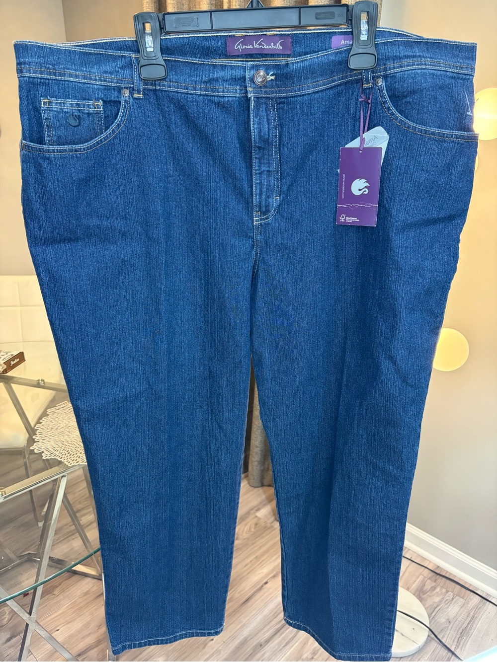 Gloria Vanderbilt Women’s Dark Blue Straight Jeans